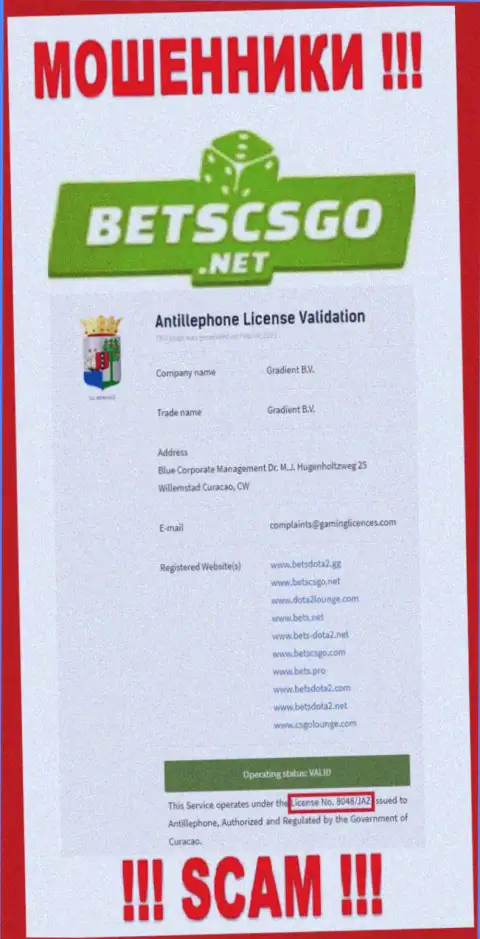 На сайте разводил BetsCSGO Net хоть и предоставлена лицензия на осуществление деятельности, но они в любом случае МОШЕННИКИ