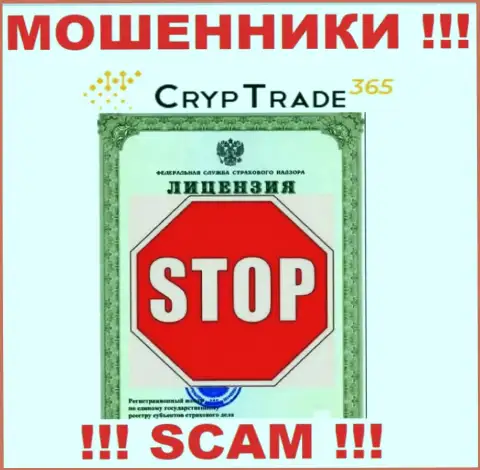 Деятельность Cryp Trade 365 незаконная, поскольку этой компании не выдали лицензию