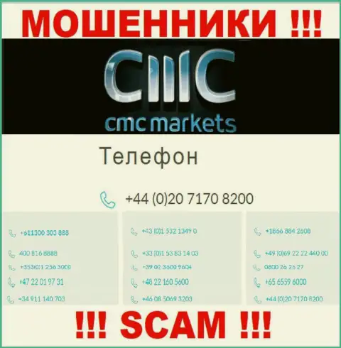 Ваш номер телефона попал в грязные руки аферистов CMC Markets - ожидайте вызовов с различных телефонных номеров