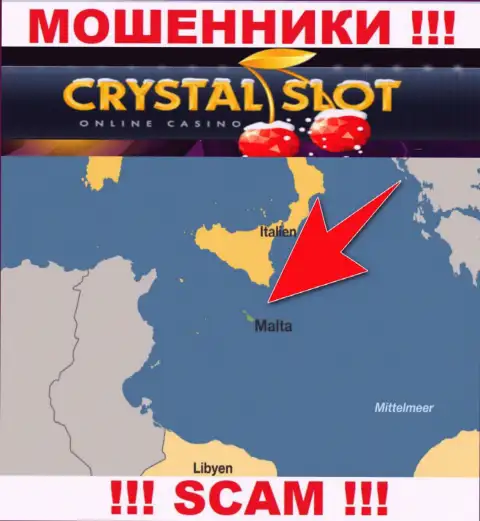 Мальта - здесь, в оффшорной зоне, зарегистрированы мошенники Crystal Investments Limited