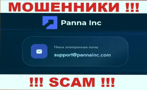 Опасно контактировать с компанией PannaInc, даже через e-mail это наглые мошенники !!!