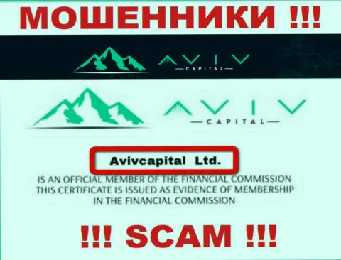 Вот кто владеет организацией AvivCapital Ltd - это AvivCapital Ltd