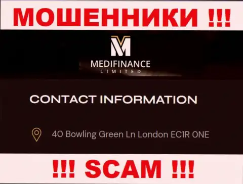 Будьте очень внимательны !!! Medi Finance Limited - это несомненно internet-лохотронщики !!! Не намерены представить подлинный официальный адрес конторы