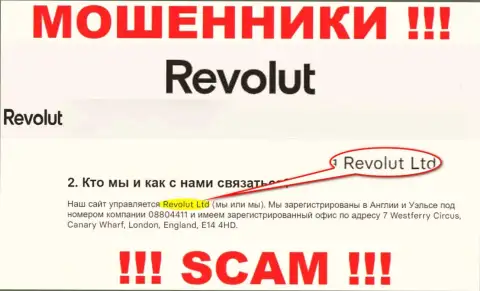 Revolut Ltd - это контора, владеющая обманщиками Revolut Com