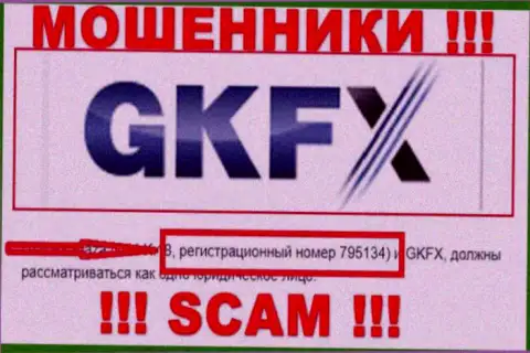 Регистрационный номер очередных мошенников всемирной сети internet конторы GKFX Internet Yatirimlari Limited Sirketi: 795134