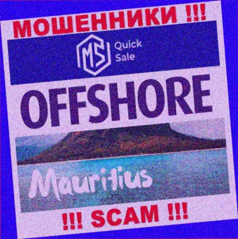 MSQuickSale Com расположились в оффшорной зоне, на территории - Mauritius