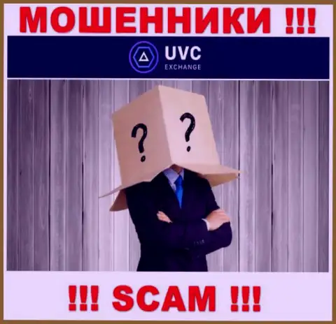Не сотрудничайте с интернет мошенниками UVC Exchange - нет сведений о их непосредственных руководителях
