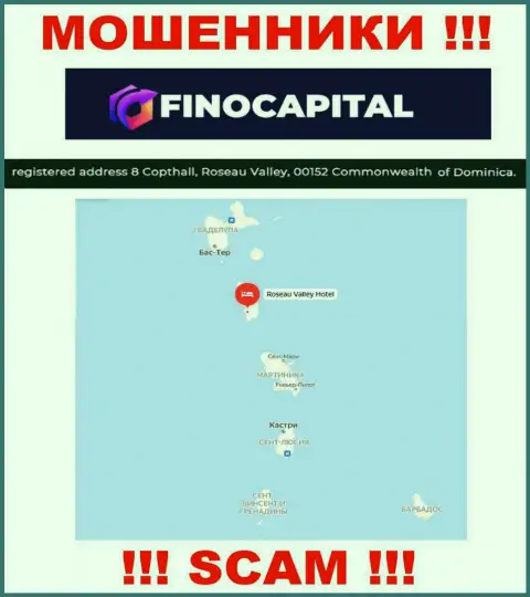 FinoCapital Io - ЛОХОТРОНЩИКИ, засели в оффшорной зоне по адресу - 8 Коптхолл, Долина Розо, 00152 Содружество Доминики