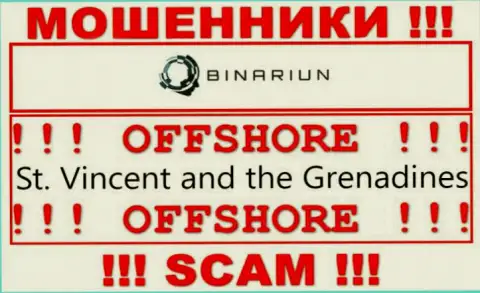 Сент-Винсент и Гренадины - здесь юридически зарегистрирована незаконно действующая компания Binariun