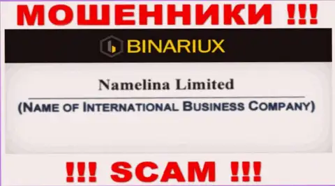 Binariux - это интернет-мошенники, а управляет ими Namelina Limited