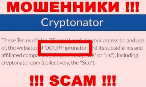 Компания Cryptonator Com находится под крышей конторы OOO Криптонатор