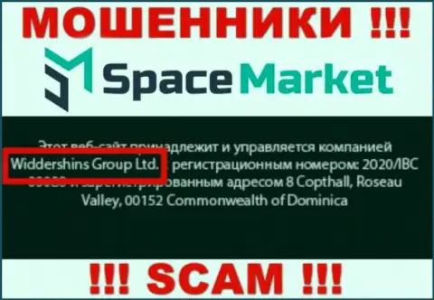На официальном веб-ресурсе Space Market сказано, что указанной компанией владеет Widdershins Group Ltd