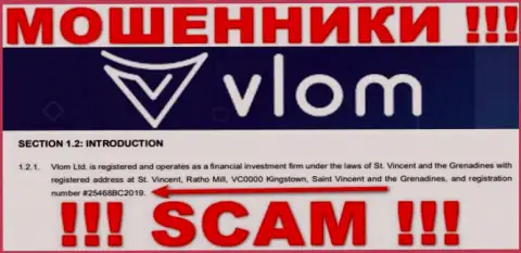 Регистрационный номер компании Vlom, которую нужно обходить десятой дорогой: 25468BC2019