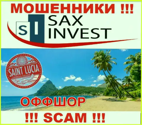 Поскольку Сакс Инвест зарегистрированы на территории Saint Lucia, слитые депозиты от них не вернуть