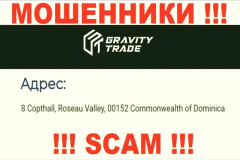 IBC 00018 8 Copthall, Roseau Valley, 00152 Commonwealth of Dominica - это офшорный официальный адрес Gravity Trade, приведенный на web-ресурсе указанных мошенников