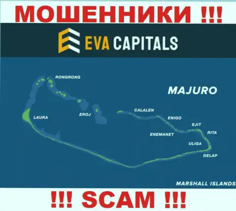 С организацией Eva Capitals крайне опасно иметь дела, адрес регистрации на территории Majuro, Marshall Islands