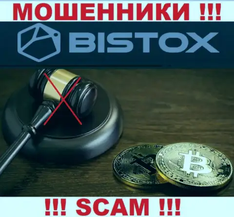На сайте мошенников Bistox Вы не отыщите сведений о их регуляторе, его НЕТ !