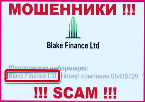 Юридическое лицо internet мошенников Blake Finance - это Blake Finance Ltd, данные с интернет-сервиса жуликов