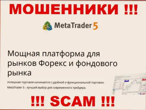 Довольно-таки опасно работать с интернет-мошенниками MetaTrader5 Com, сфера деятельности которых Торговая платформа