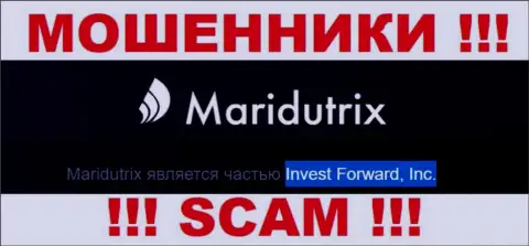 Организация Maridutrix Com находится под руководством конторы Invest Forward, Inc.