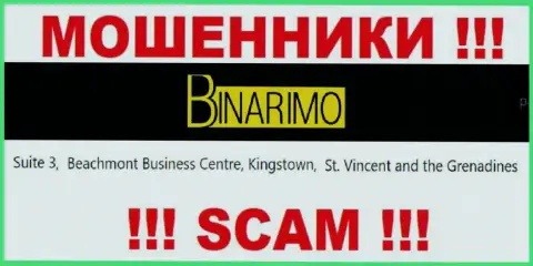 Binarimo - это интернет-шулера !!! Засели в офшорной зоне по адресу Сьюит 3, Бичмонт Бизнес Центр, Кингстаун, Сент-Винсент и Гренадины и отжимают депозиты клиентов