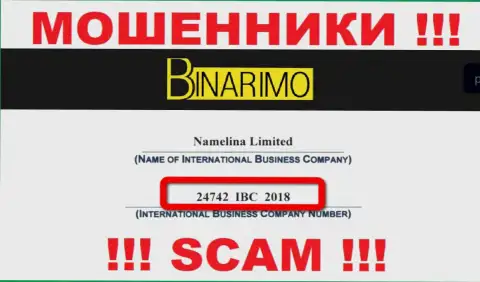 Будьте крайне внимательны !!! Binarimo Com обманывают !!! Регистрационный номер этой компании: 24742 IBC 2018