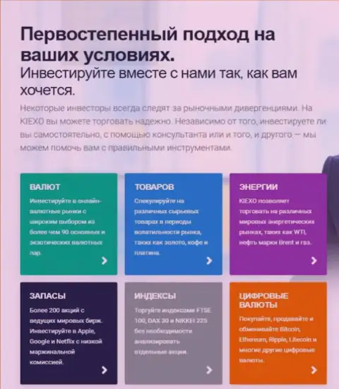 Финансовые инструменты для спекулирования дилинговой компании Киехо