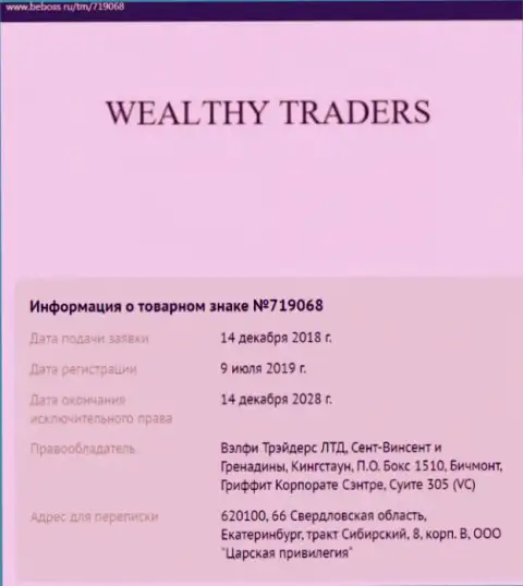 Материалы о брокерской конторе Wealthy Traders, позаимствованные на интернет-ресурсе beboss ru