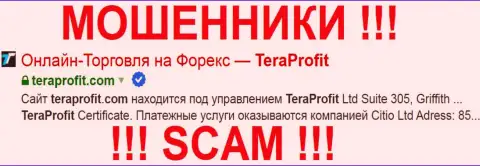 Tera Profit - это ЛОХОТРОНЩИКИ ! SCAM !!!